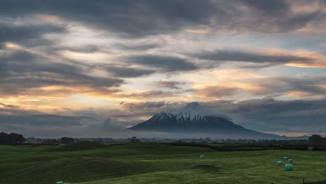 Time-lapse-taken-at-the-foot-of-the-mount-Taranaki-which-shows-floating-clouds-over-the-mountain-peak