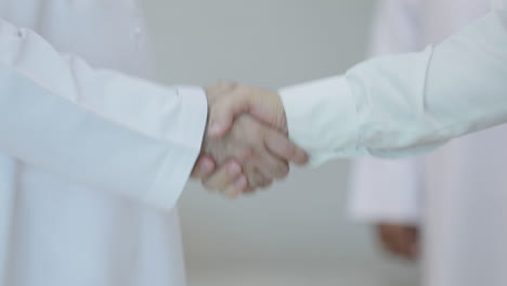 A-handshake-means-the-meeting-of-hands,-and-it-expresses-a-greeting,-farewell,-or-an-agreement,-and-is-often-accompanied-by-moving-up-and-down-and-moving-quickly