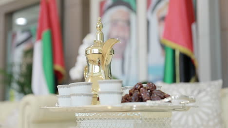 Arabic-coffee-In-the-past,-Arabs-used-to-prepare-coffee-on-a-traditional-stove-built-into-the-ground