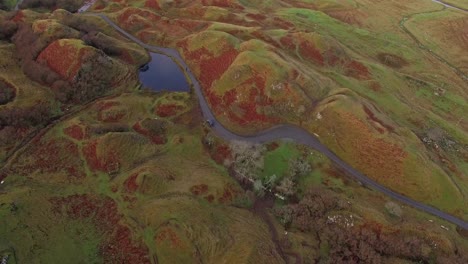Isle-of-Skye-Aerial-Footage-mountains,-Fairy-Glen,-rivers-and-geological-formations-Clip-2---Drone-Phantom-4