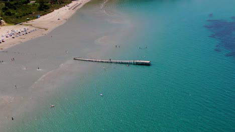 Drone-view-of-famous-aproas-beach-in-kerkyra-greece
