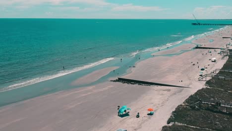 Beach-condos-overlooking-ocean-drone-view