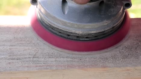 sanding-wood-with-a-sander-stock-video-stock-footage