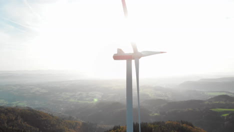 Wind-turbine-in-the-sun-areal-shot-30fps-4k