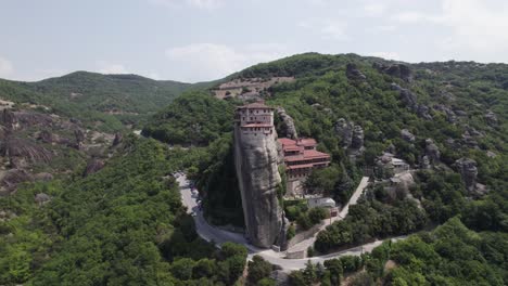 Striking-Monastery-of-Rousanou-atop-rock-monolith