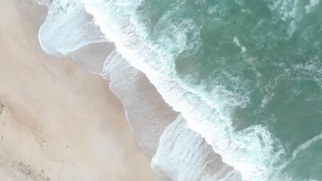 Aerial-view-of-Tropical-Beach-and-wave-with-white-sand-and-blue-sea