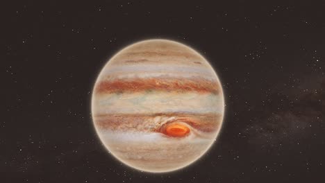 Jupiter-Nord--Zum-Südpol-Schnelle-Rotationsaufnahme---Weltraumanimation-4k