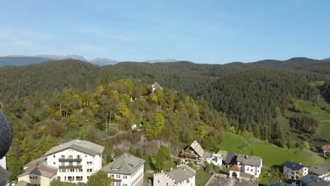 Aerial-Pullback-Reveals-Quaint-Village-Italian-Dolomites