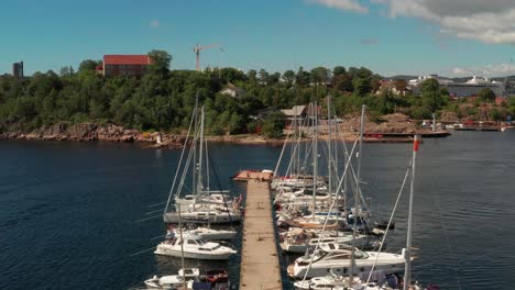 Sailboats-in-harbour-of-Kristiansand-in-Norway