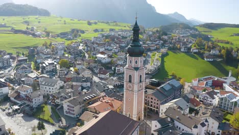 Backwards-Aerial-Shot-Reveals-Tiny-Italian-Alpine-Village