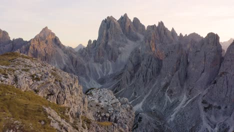 Beautiful-Aerial-Shot-Reveals-Cadini-Group-Mountain-Peaks-in-Italian-Dolomites
