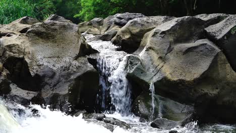 Wasserstrom-Gleitet-über-Felsen-Im-Wald