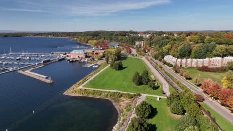 aerial-of-marina-on-the-banks-of-lake-champlain-in-burlington-vermont
