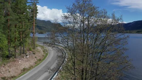 Rennradfahrer-Fahren-In-Der-Wunderschönen-Natur-In-Norwegen