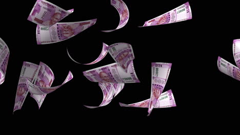 Moneda-India-Volando-En-El-Espacio-Representando-Finanzas-O-Gastos-De-Dinero,-Afirmaciones