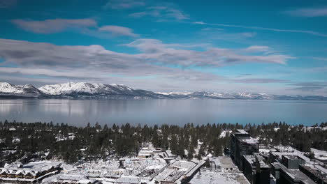 Aerial-Footage-of-the-snowstorm-at-Lake-Tahoe-California-Nevada-USA