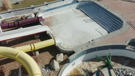 Aerial-views-of-a-water-park-that-is-closed-for-the-winter-season-in-Colorado