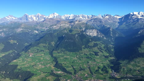 Panning-shot-on-mountaintop-Niesen-in-the-Bernese-Oberland-in-Switzerland