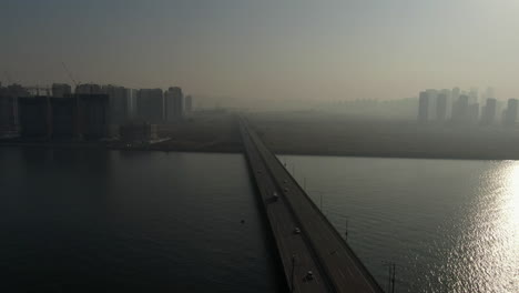 An-early-morning-foggy-highway,-Sangjoo,-Korea