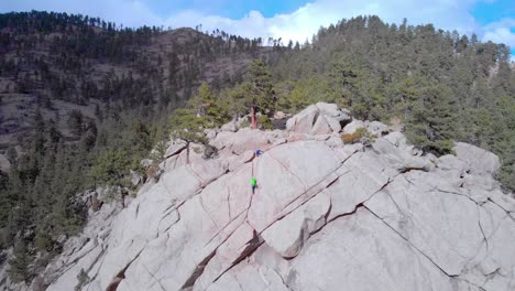Rock-climbers-on-the-side-of-a-hill-in-Boulder-Colorado
