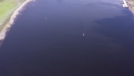 Kayak-on-Irish-river-in-county-Fermanagh-fly-over-by-drone