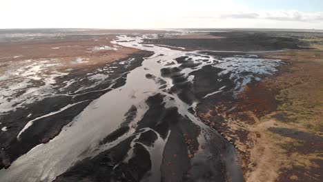 Drone-Aerial-shot-of-Vik-in-Southern-Iceland