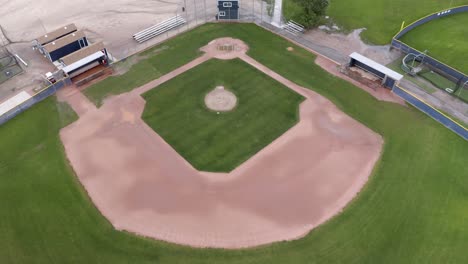 Aerial-view-of-a-baseball-diamond-in-a-local-park