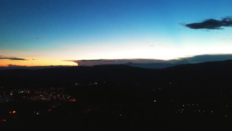 Aerial-shot-dusk-getting-dark-in-Colombia