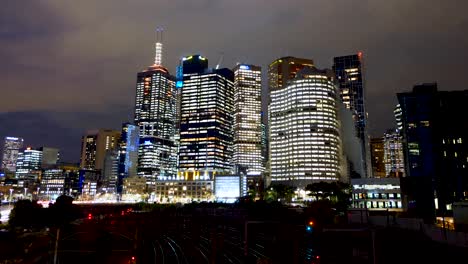 Melbourne-CBD-skyline-nighttime-timelapse