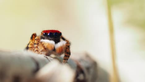 Colorful-jumping-spider-moving-palps