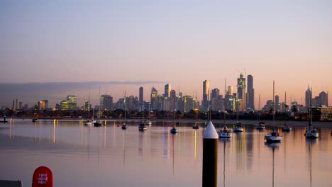 Melbourne-Cbd-Sonnenaufgang-Zeitraffer-Von-St-Kilda-Pier-Zeitraffer