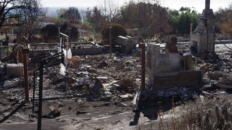 Untouched-Basketball-Hoop-in-Front-of-Burned-Home,-Woolsey-Fire
