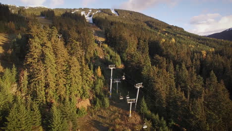 Aerial-flyby-of-an-off-season-ski-slope