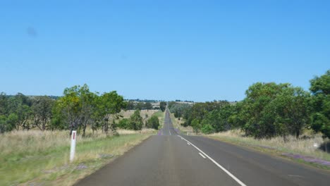 Car-Point-Of-View-Driving-On-Sealed-Roads-In-Australia,-Road-Trip-in-Queensland