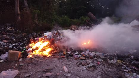 Müll-Wird-Auf-Einer-Abgelegenen-Andamaneninsel-Verbrannt,-Weil-Es-Keine-Steuereinnahmen-Für-Die-Entsorgung-Gibt,-Obwohl-Der-Tourismus-Gefördert-Wird