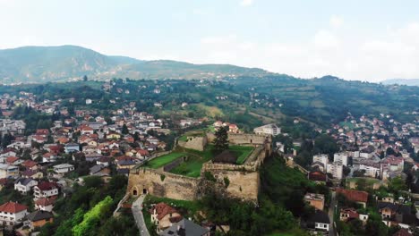 The-ancient-city-of-Jajce,-Bosnia-is-very-special-because-of-it's-fortress