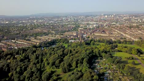 Fly-over-Glasgow-Queens-Park-towards-Strathbungo