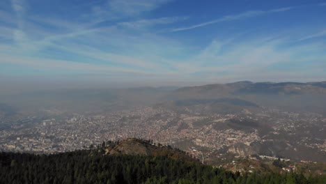 The-city-of-Sarajevo-is-situated-within-a-valley,-surrounded-by-mountains
