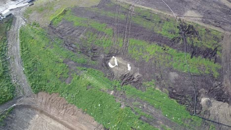 Aerial-view-of-large-field-with-dirt-trail