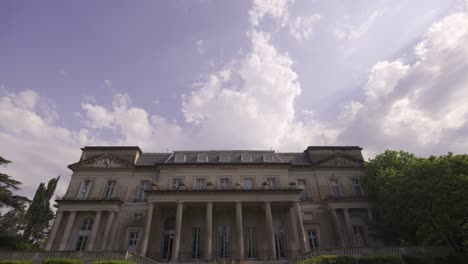 Gimbal-shoot-of-Palacio-Sans-Souci,-or-Sans-Souci-Palace,-in-Buenos-Aires-Argentina-in-4K