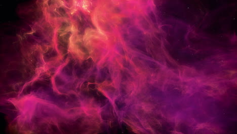 Bunte-Kosmische-Staubwolken-Mit-Rosa,-Rosafarbenen-Und-Orangefarbenen-Clustern,-Die-Im-äußeren-Tiefen-Interstellaren-Weltraumuniversum-Mit-Sternenfeld-Im-Hintergrund-Schweben