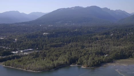 British-Columbia-Mountainous-Landscape,-Sunny-Day,-Aerial