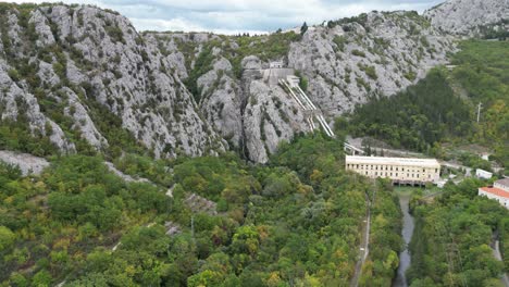 Hydro-power-plant-Kraljevac-Croatia-drone-aerial-view