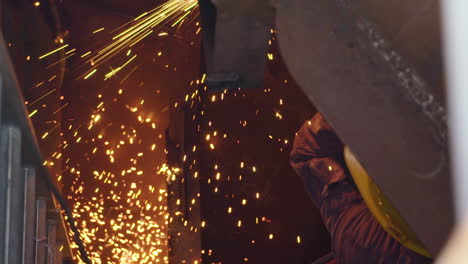 Metal-cutting-with-oxygen-acetylene-torch---sparks-fly