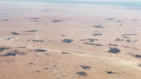 Doha-desert-and-outskirts-as-seen-from-airplane---Qatar