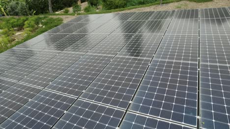 Aerial-view-of-solar-panels-in-garden