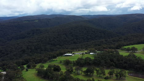 AERIAL-Over-Otway-National-Park-and-Nearby-Golf-Course,-Lorne-Australia