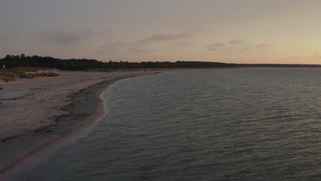 4k-Aerial-shot-of-an-empty-lonely-sandy-beach-in-Sweden