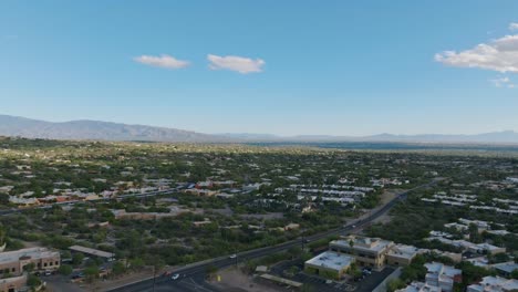 FPV-Drone-Shot-of-Tucson-Arizona,-Neighborhood-of-Catalina-Foothills-on-Sunny-Day