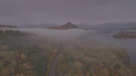 Borestone-Mountain-peaks-above-dense-morning-fog-beside-Lake-Onawa